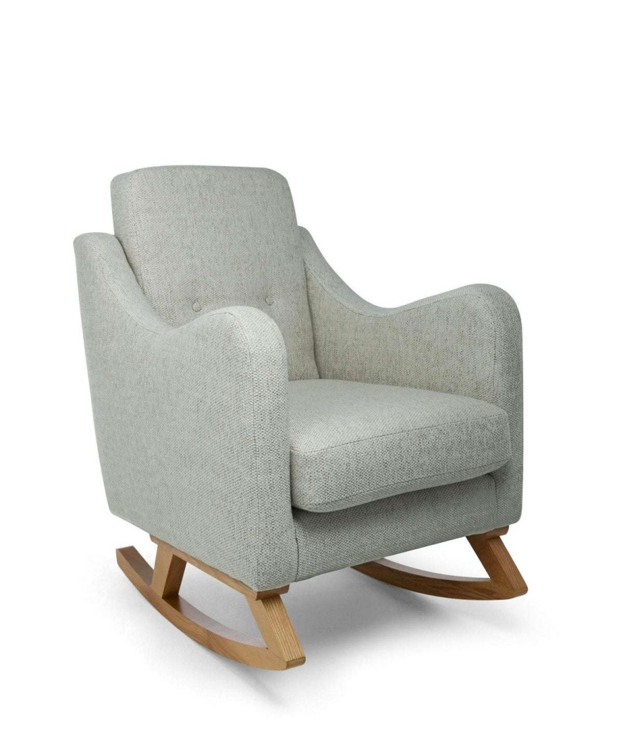 Nursery Furniture * | Bowdon Nursing Chair Dark Grey Textured Weave & Mid-Oak Exquisite Gifts