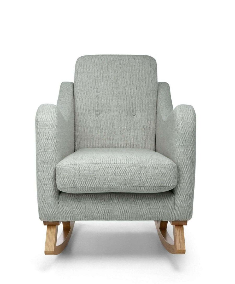 Nursery Furniture * | Bowdon Nursing Chair Dark Grey Textured Weave & Mid-Oak Exquisite Gifts