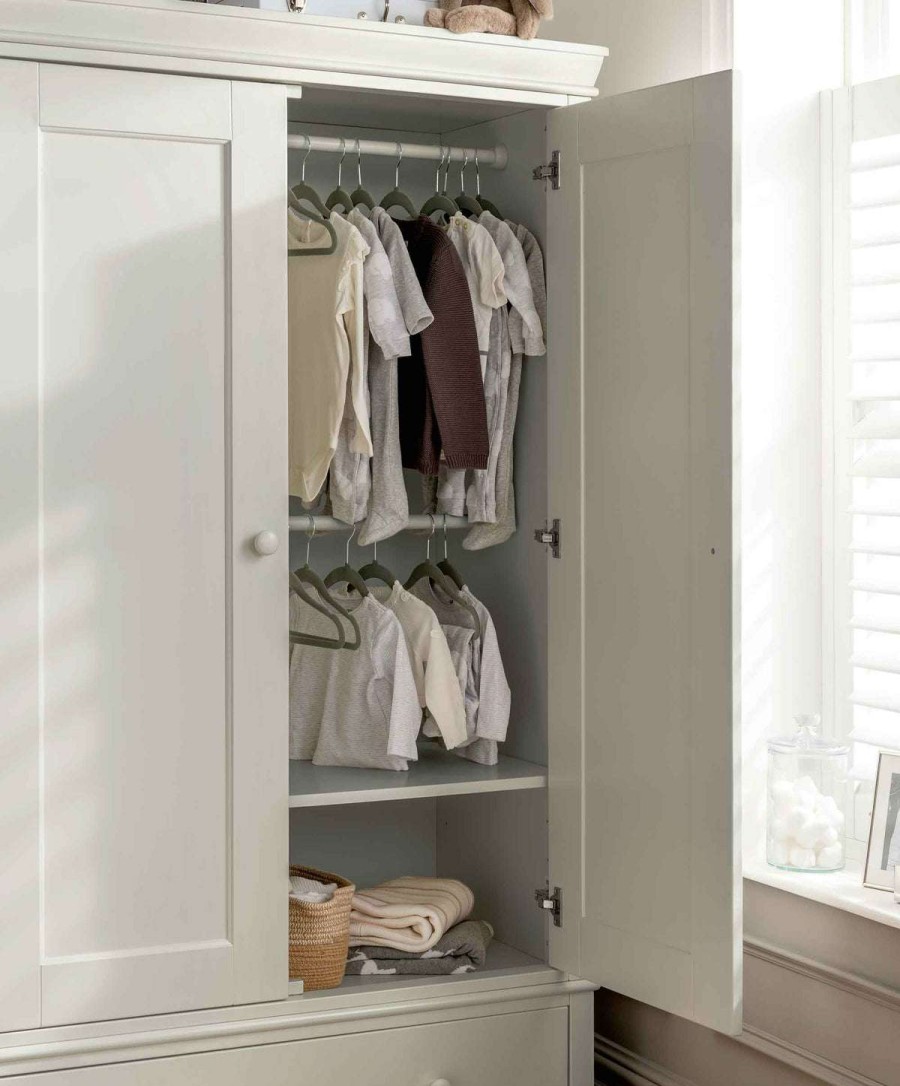 Furniture Collections * | Oxford Nursery Wardrobe With Storage Drawer Stone Grey Special Style