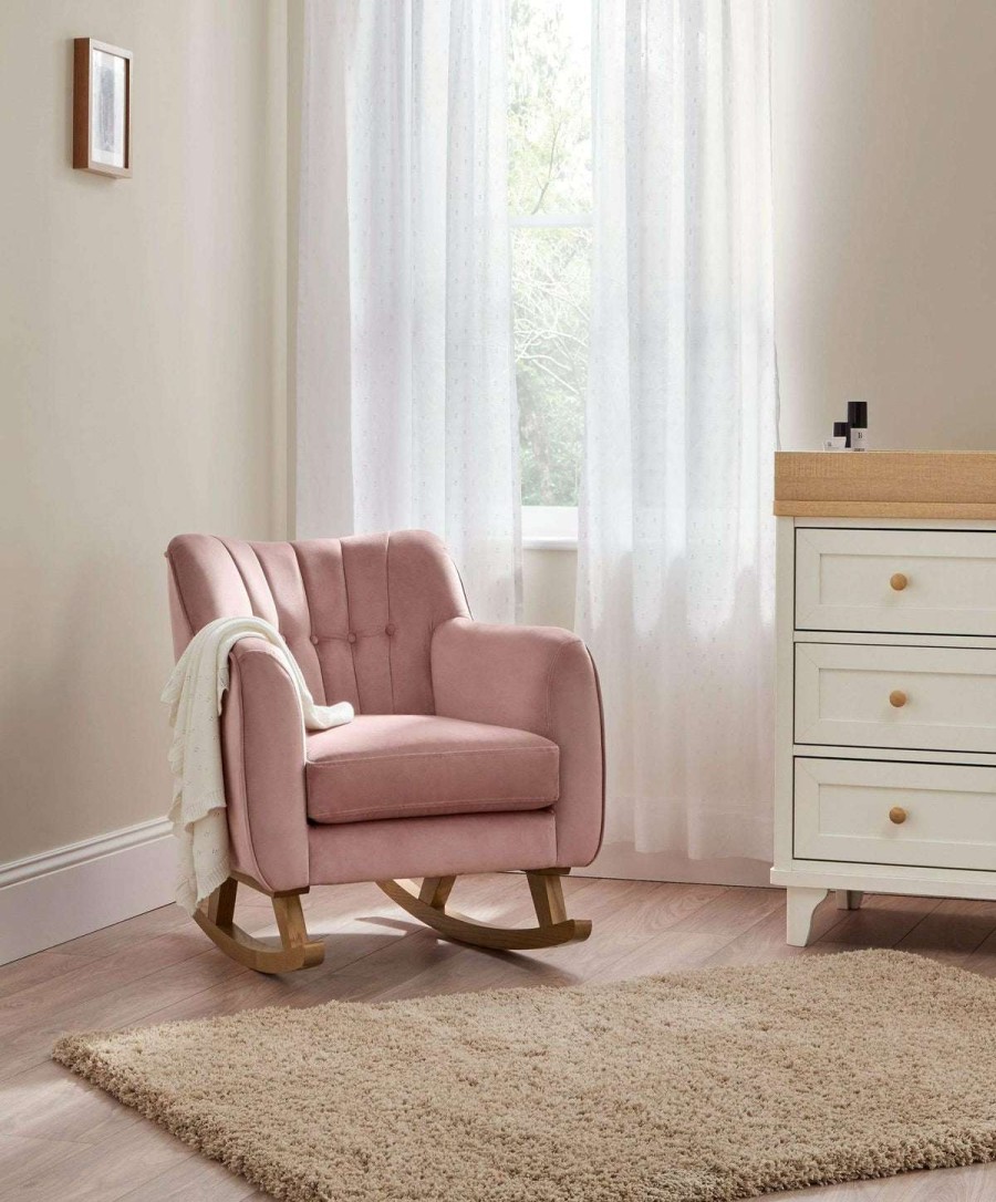 Hilston * | Hilston Nursing Chair & Stool Set Blush Velvet Special Style