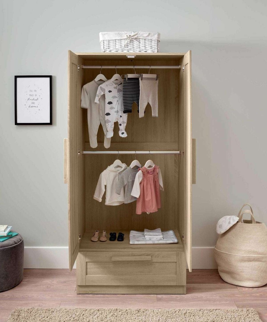 Nursery Furniture * | Atlas Wardrobe Light Oak Special Style