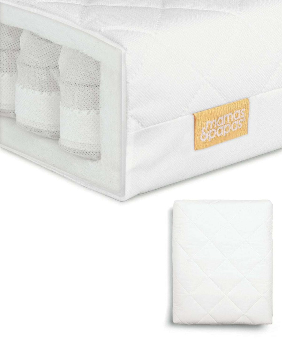 Baby Mattresses * | Essential Pocket Spring Cotbed Mattress & Quilted Waterproof Mattress Protector Bundle Top Selling