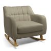 Hilston * | Hilston Cuddle Chair Grey Boucle & Mid-Oak Special Style