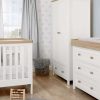 Nursery Furniture * | Wedmore 3 Piece Cotbed Range With Nursery Dresser Changer & Wardrobe White/Natural Top Selling