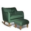 Hilston * | Hilston Cuddle Chair & Footstool Emerald Velvet Sale