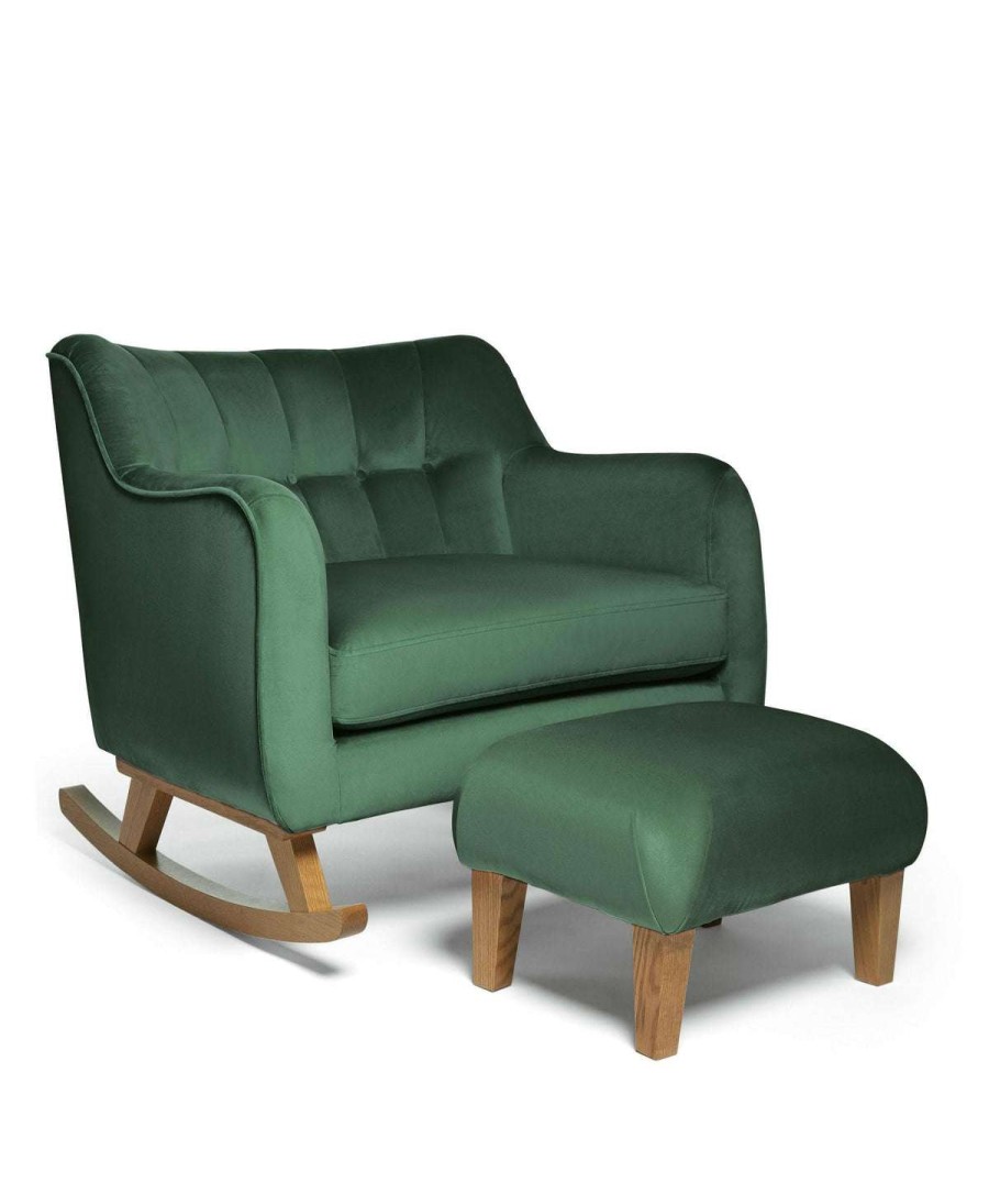 Hilston * | Hilston Cuddle Chair & Footstool Emerald Velvet Sale