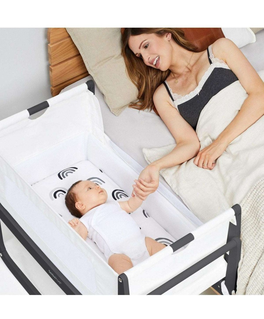 Nursery Furniture * | Snuzpod4 Bedside Crib With Mattress Slate Hot Selling