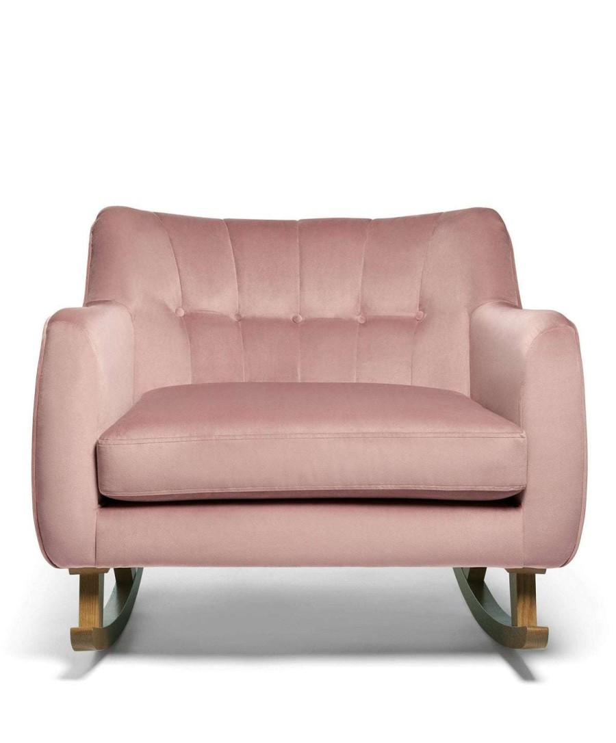 Hilston * | Hilston Nursing Cuddle Chair Blush Velvet Crazy Deals