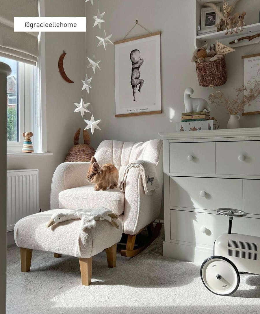 Hilston * | Hilston Nursing Chair Off-White Boucle Exquisite Gifts