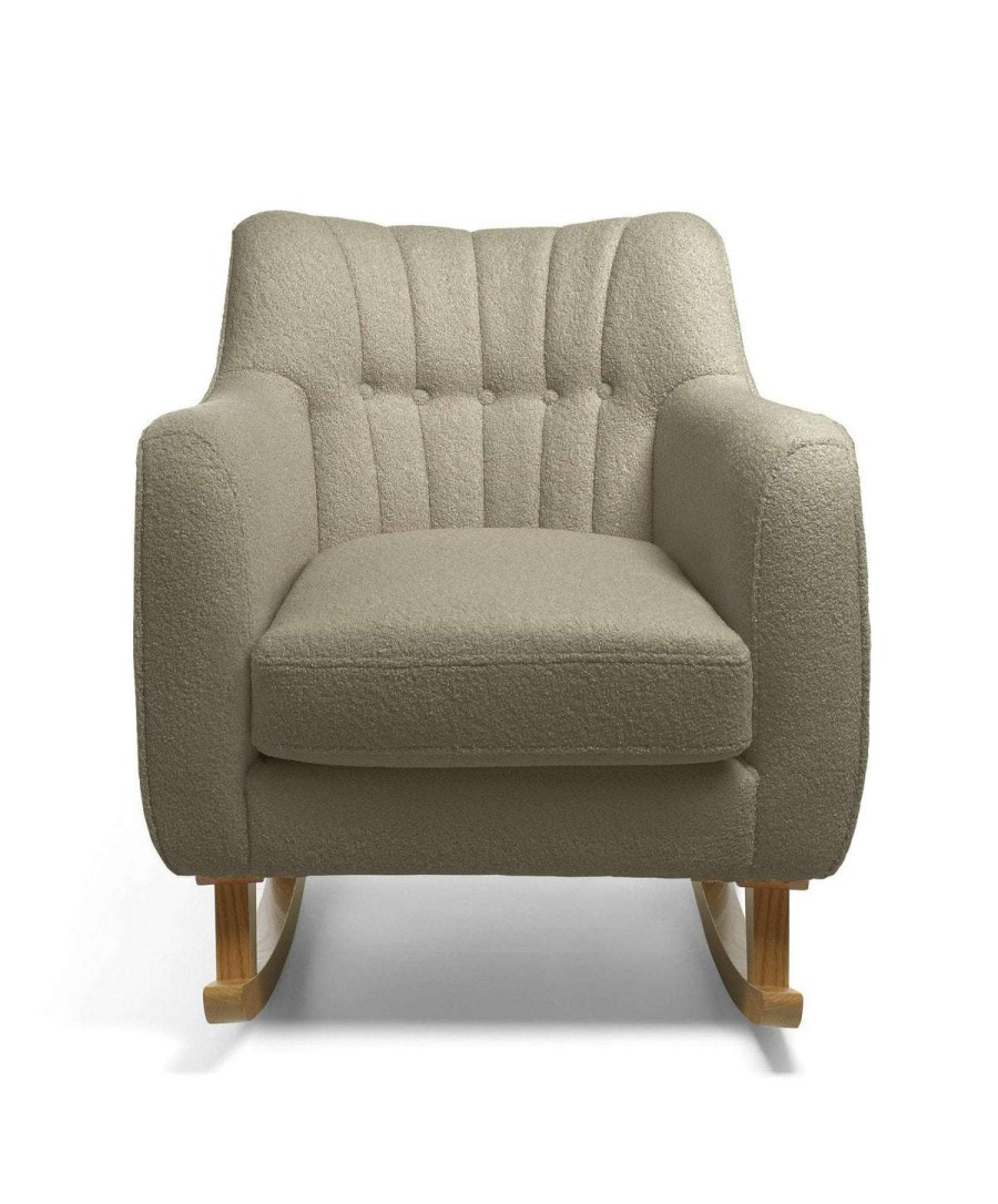 Hilston * | Hilston Nursing Chair Grey Boucle & Mid Oak Latest