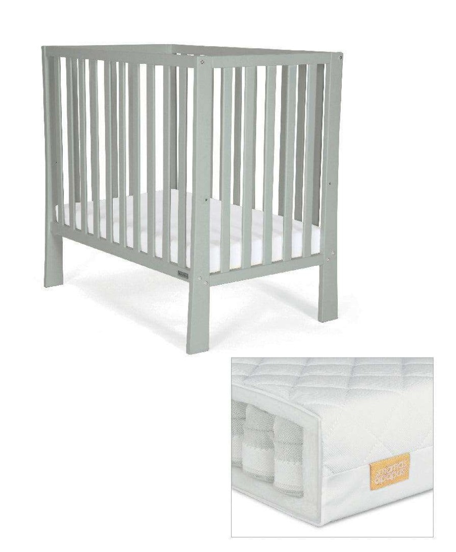 Baby Mattresses * | Petite Grey Cot & Small Pocket Spring Mattress Special Style