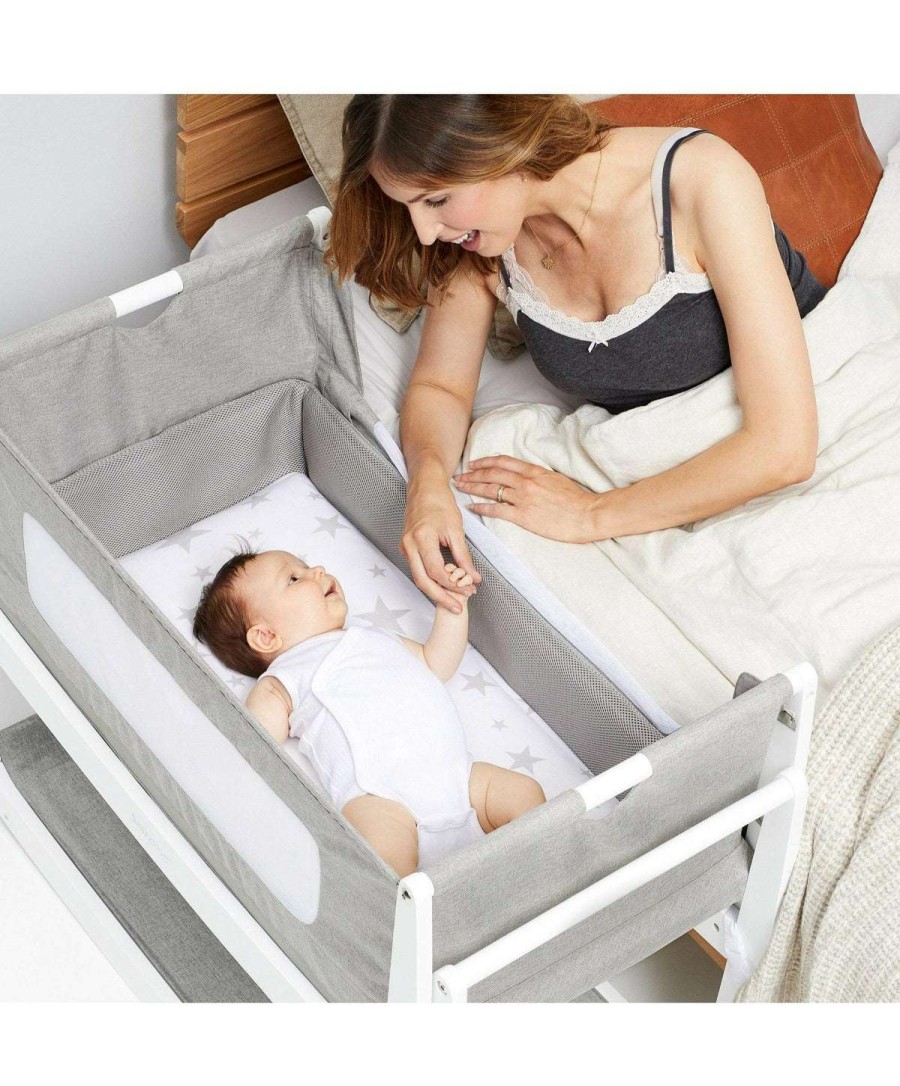 Nursery Furniture * | Snuzpod4 Bedside Crib With Mattress Dusk Tendy Style