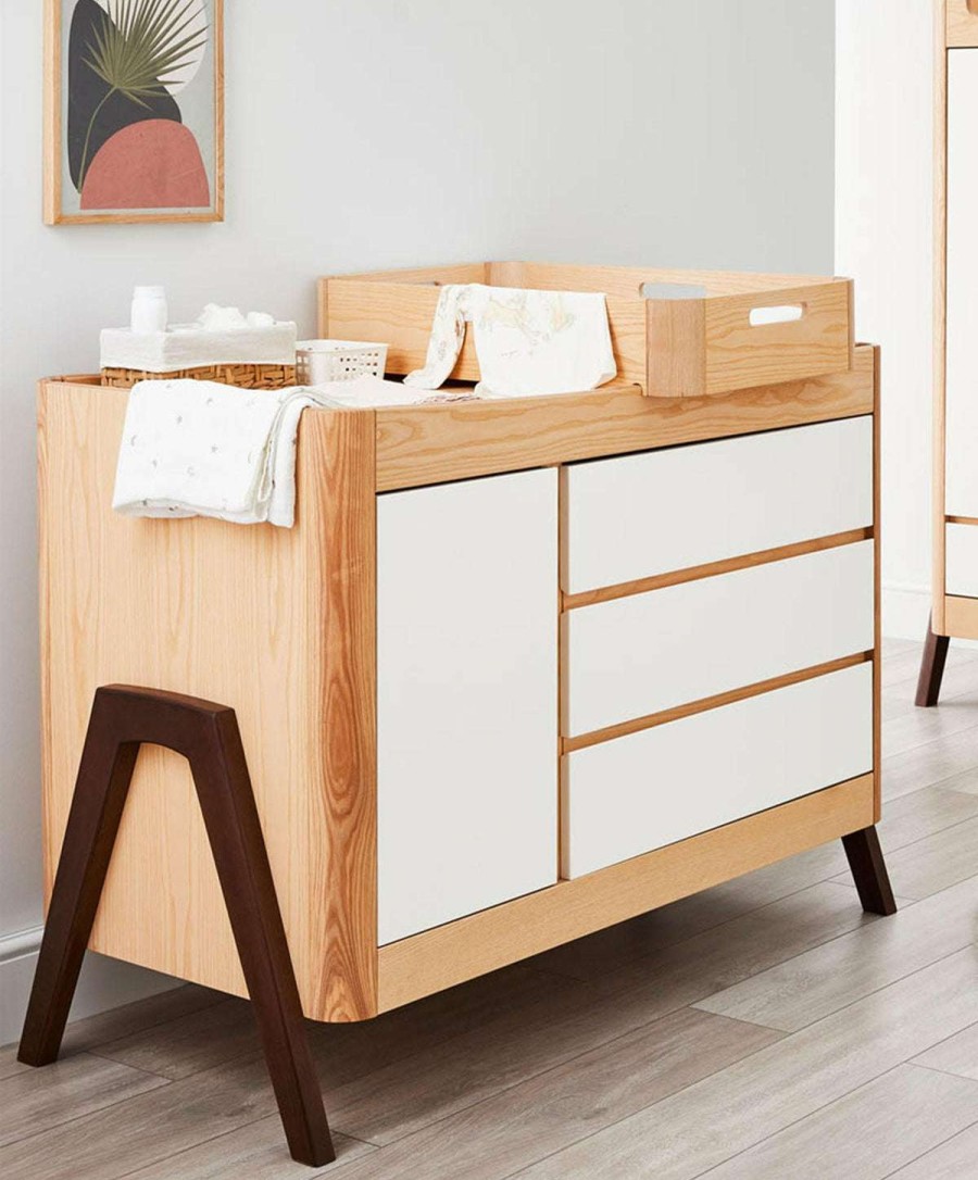 Nursery Furniture * | Gaia Baby Hera Dresser Natural/Walnut Tendy Style