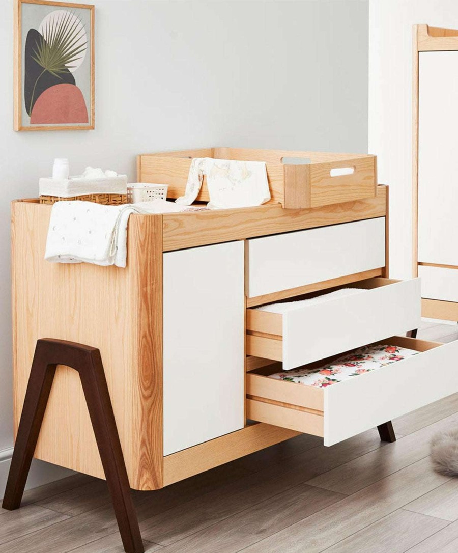 Nursery Furniture * | Gaia Baby Hera Dresser Natural/Walnut Tendy Style