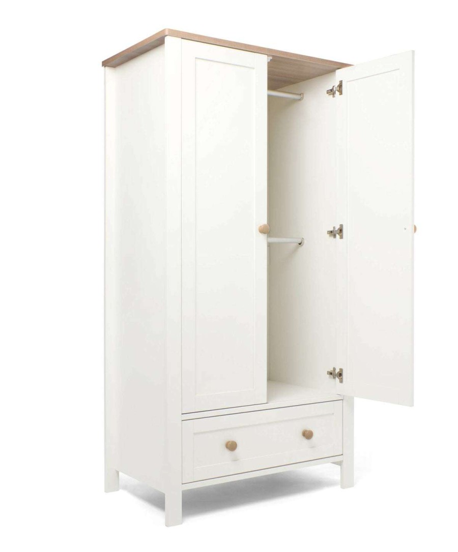 Nursery Furniture * | Wedmore Nursery Wardrobe White/Natural Best Price