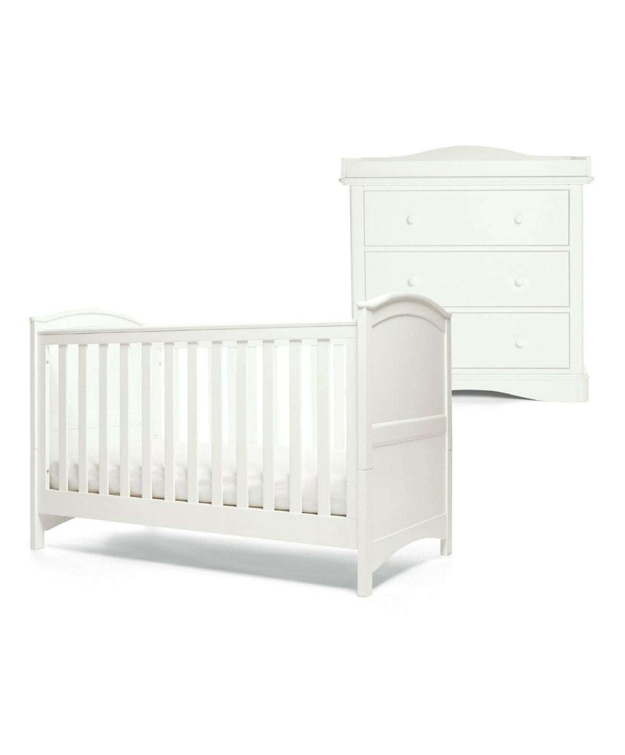 Nursery Furniture * | Flyn 2 Piece Cotbed And Dresser Changer Set White Typical Style