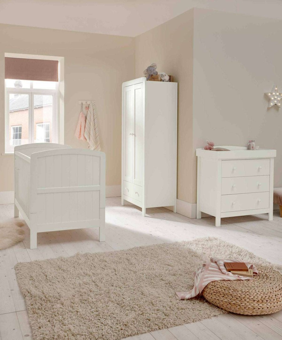 Furniture Collections * | Dover Baby Cotbed Range With Dresser Changer & Wardrobe White Latest