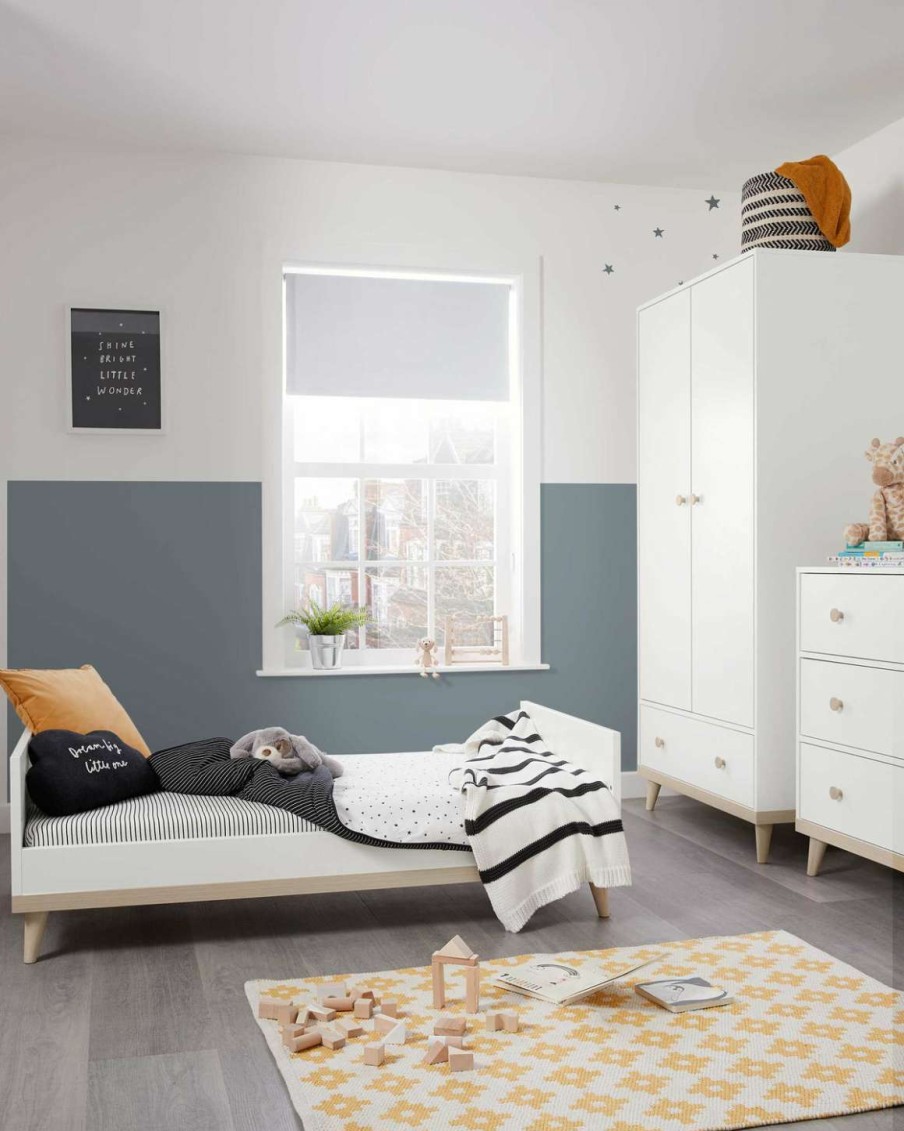 Nursery Furniture * | Beckley 3 Piece Cotbed Range With Dresser Changer And Wardrobe White/Natural Hot Selling