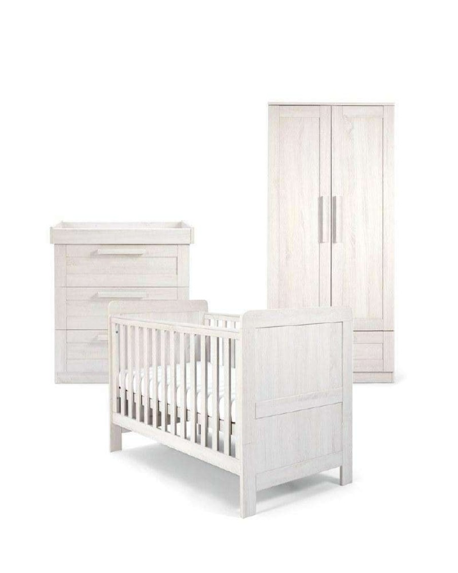 Furniture Collections * | Atlas 3 Piece Cotbed Range With Dresser Changer And Wardrobe Nimbus White Latest