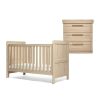 Furniture Collections * | Atlas 2 Piece Nursery Furniture Set With Adjustable Cot To Toddler Bed & Dresser Light Oak Sale Online