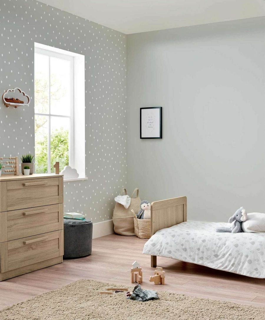 Furniture Collections * | Atlas 2 Piece Nursery Furniture Set With Adjustable Cot To Toddler Bed & Dresser Light Oak Sale Online