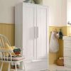 Furniture Collections * | Atlas 2 Door Nursery Wardrobe With Storage Drawer Nimbus White Outlet Sale