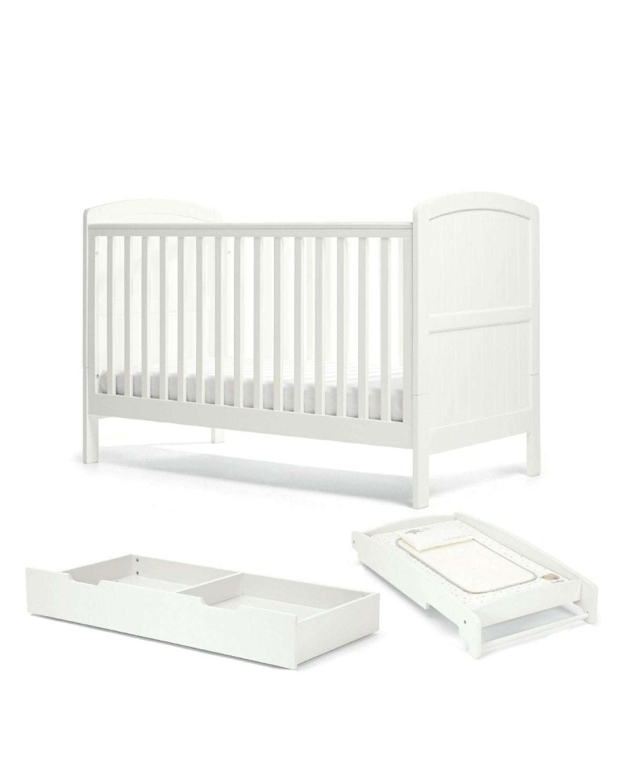 Furniture Collections * | Dover Baby Cotbed Range With Cot Top Changer & Underbed Storage White Crazy Deals