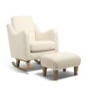 Nursery Furniture * | Bowdon Nursing Chair & Footstool Off-White Boucle Gift Selection