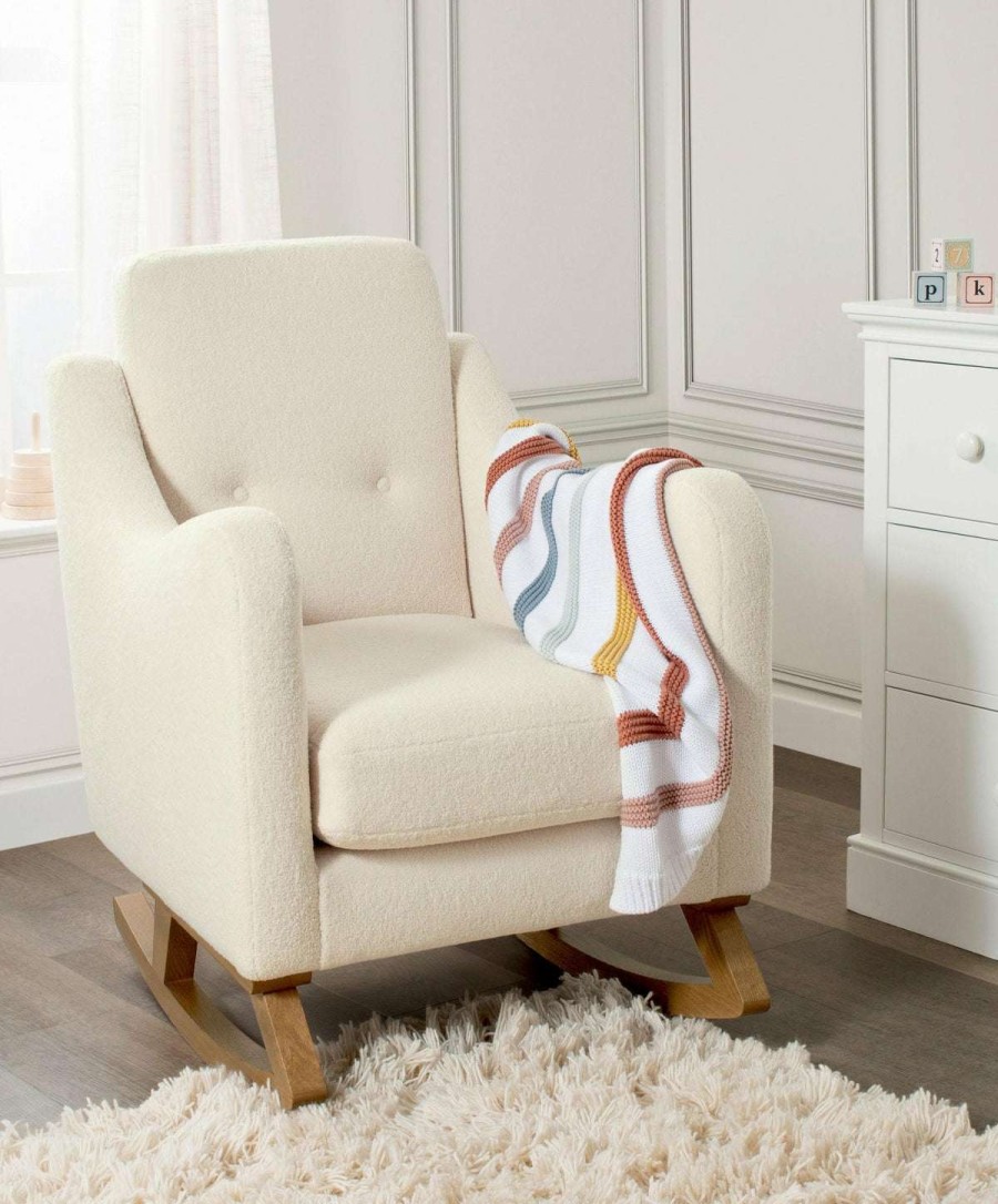 Nursery Furniture * | Bowdon Nursing Chair & Footstool Off-White Boucle Gift Selection