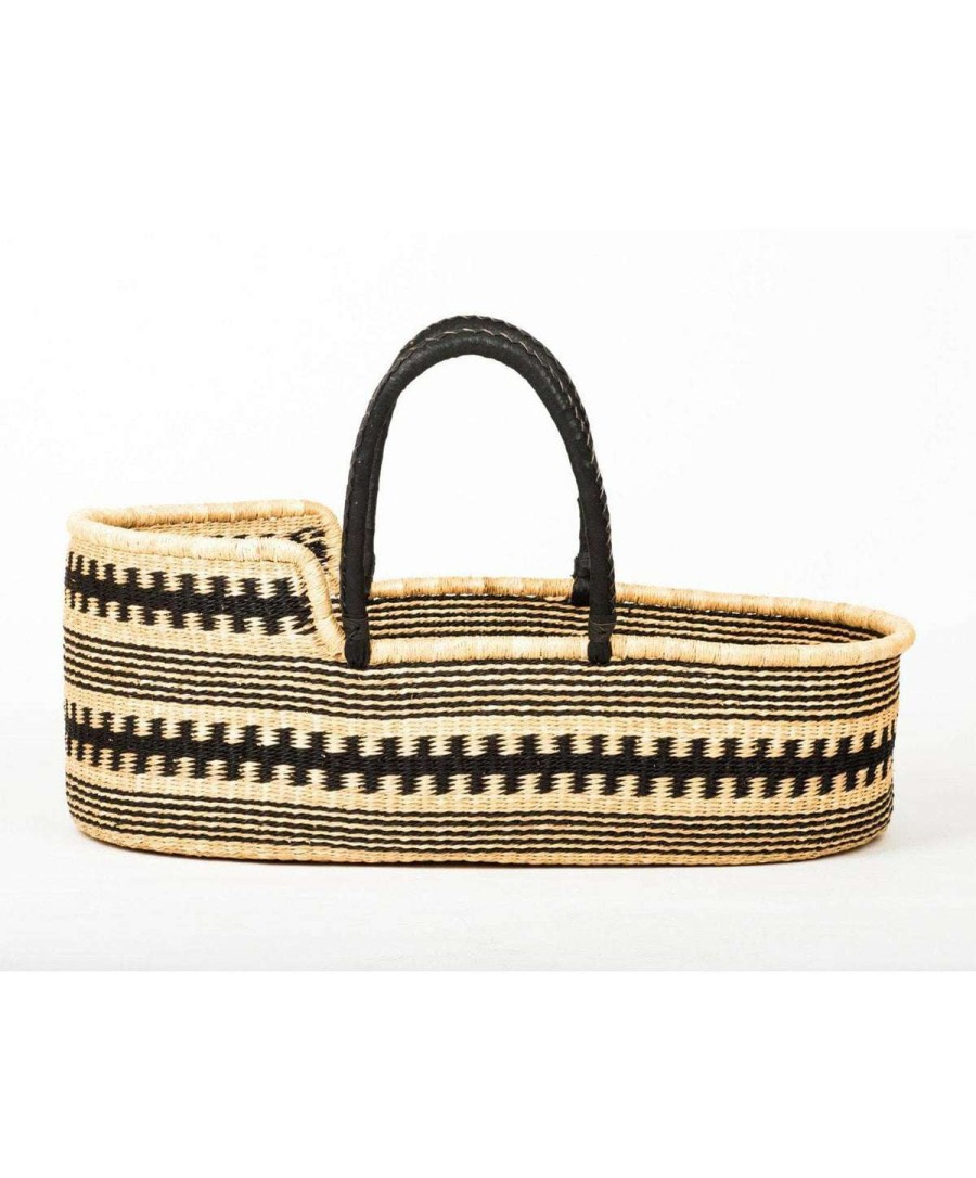 Nursery Furniture * | The Basket Room Huntuma Moses Basket Black/Natural Tendy Style