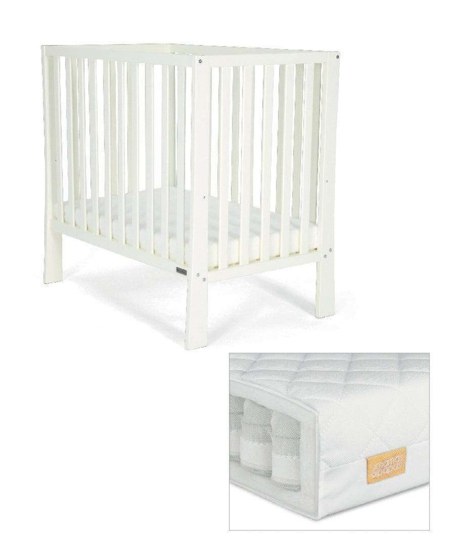 Baby Mattresses * | Petite White Cot & Small Pocket Spring Mattress Exquisite Gifts