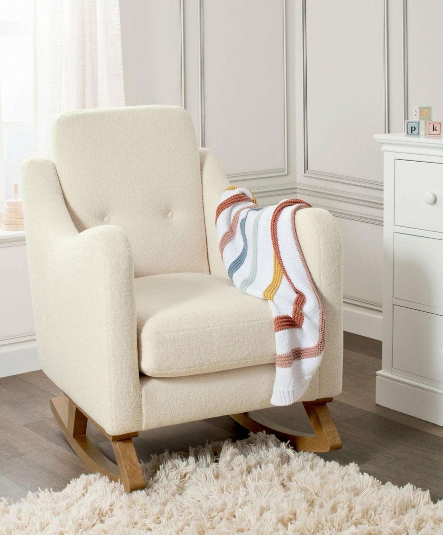 Nursery Furniture * | Bowdon Nursing Chair Off-White Boucle Top Selling