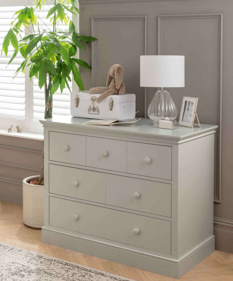 Furniture Collections * | Oxford Wooden 3 Drawer Dresser & Baby Changing Unit Stone Grey Wholesale