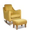 Nursery Furniture * | Bowdon Nursing Chair & Footstool Mustard Velvet Top Sell