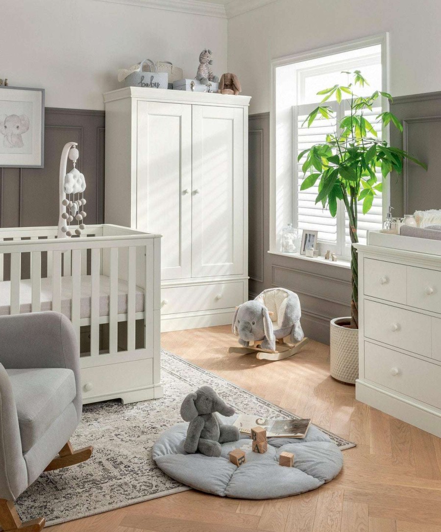 Furniture Collections * | Oxford 3 Piece Nursery Furniture Set With Cotbed, Dresser And Wardrobe Pure White Crazy Deals