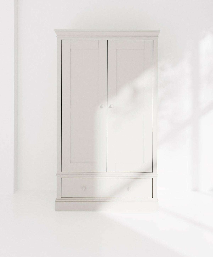 Nursery Furniture * | Oxford Nursery Wardrobe With Storage Drawer Pure White Tendy Style