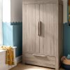 Furniture Collections * | Franklin 2 Door Nursery Wardrobe With Drawer Grey Wash Latest