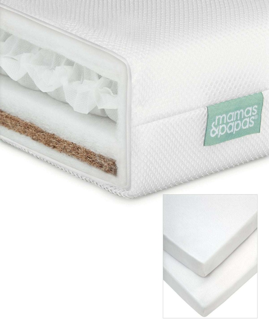 Baby Mattresses * | Premium Dual Core Cotbed Mattress & Cotbed Fitted Sheets Bundle Crazy Deals