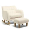 Hilston * | Hilston Cuddle Chair & Footstool Off-White Boucle Outlet Sale