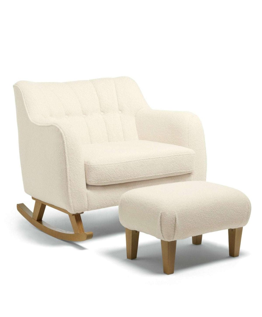 Hilston * | Hilston Cuddle Chair & Footstool Off-White Boucle Outlet Sale