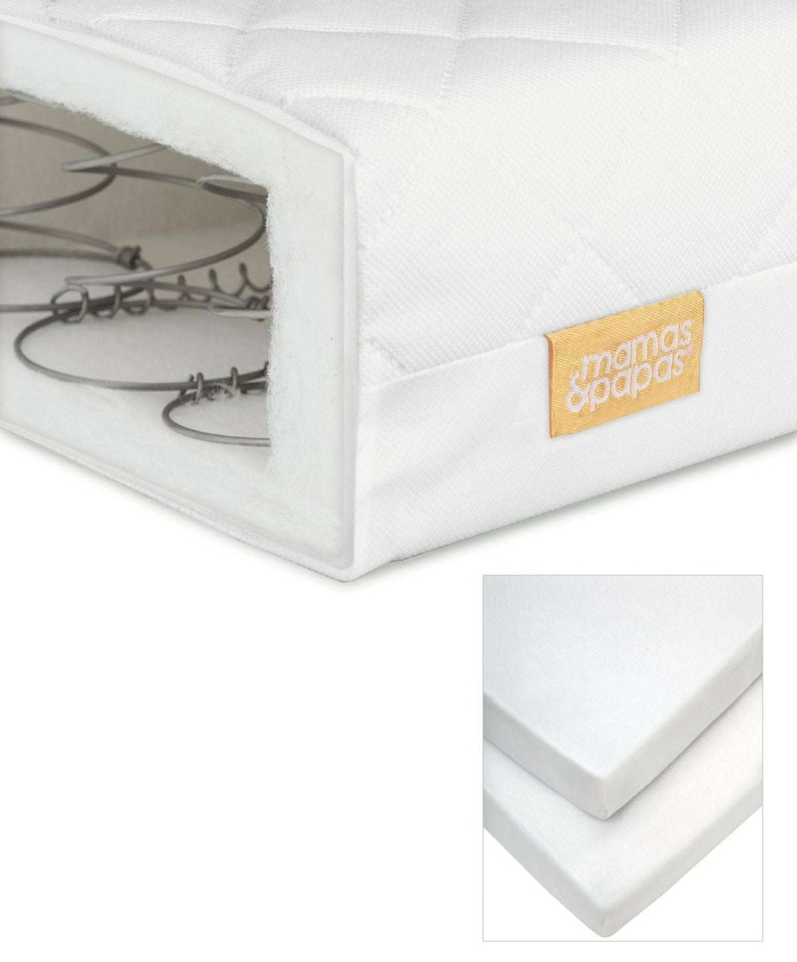 Baby Mattresses * | Essential Spring Cotbed Mattress & Cotbed Fitted Sheets Bundle Sale