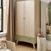 Furniture Collections * | Coxley Wardrobe Natural/ Olive Green Hot Selling