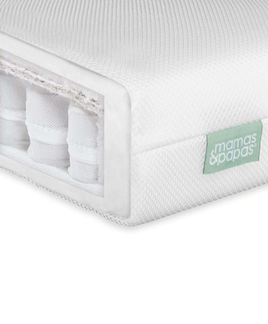 Furniture Collections * | Dover Cotbed Set With Premium Pocket Spring Mattress White Hot Selling