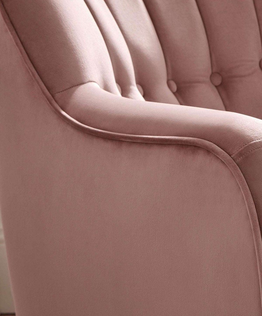 Hilston * | Hilston Nursing Chair Blush Velvet Tendy Style