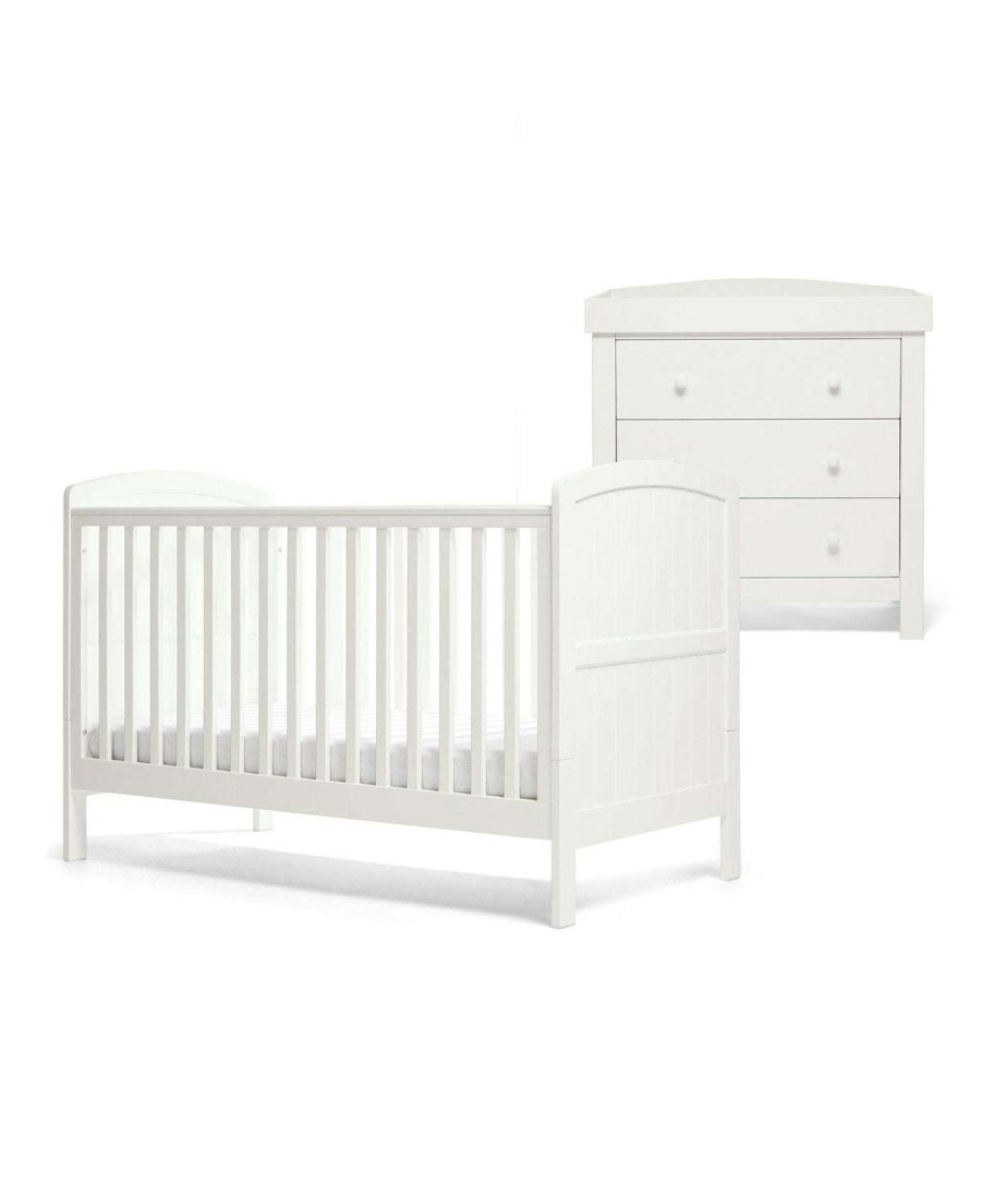 Furniture Collections * | Dover Baby Cotbed Set With Dresser Changer White Special Style