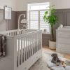 Furniture Collections * | Oxford 2 Piece Nursery Furniture Set With Cotbed And Dresser Stone Grey Crazy Deals