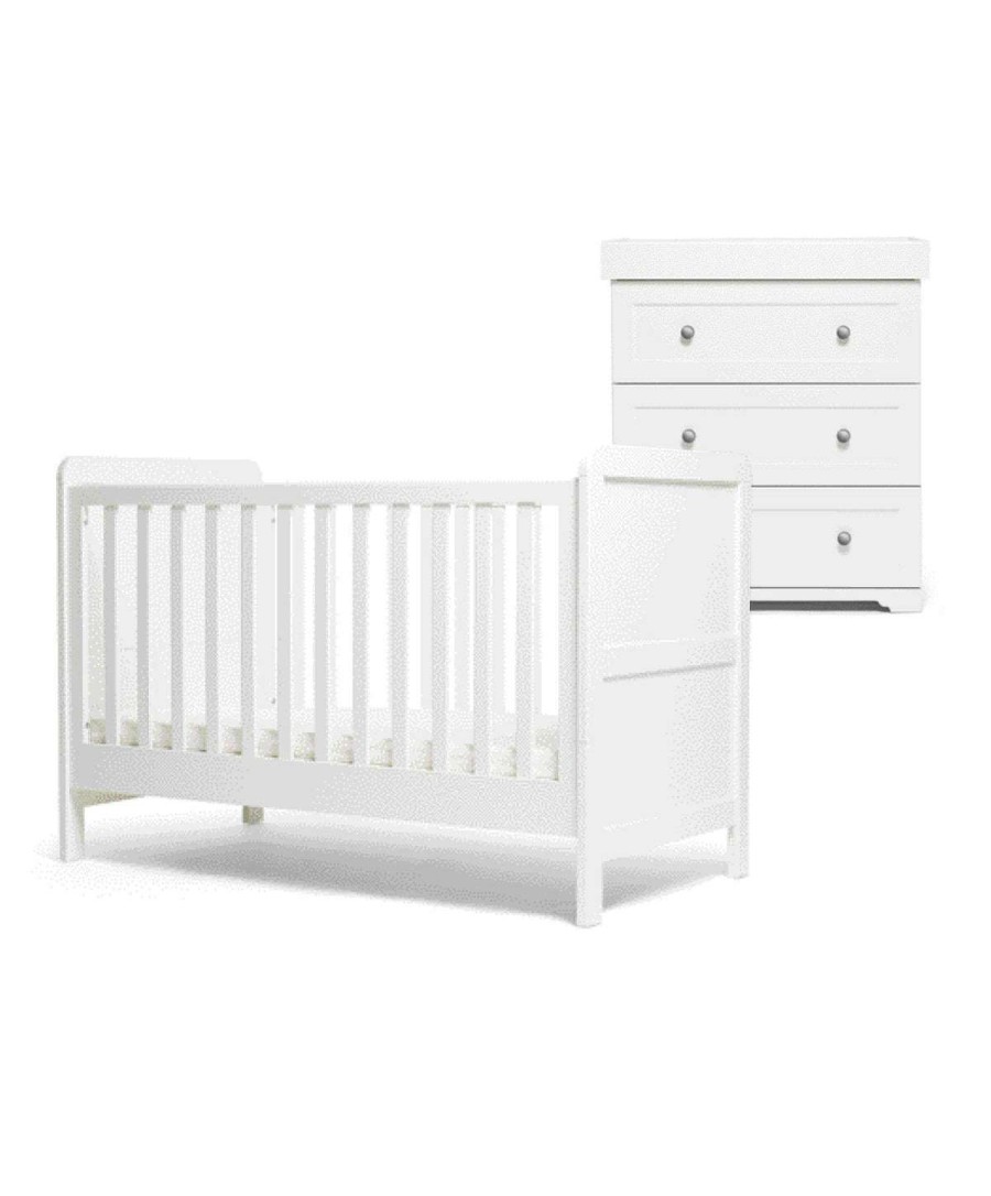 Furniture Collections * | Ripley 2 Piece Cotbed Set With Dresser Changer White Top Sell