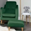 Nursery Furniture * | Bowdon Nursing Chair & Footstool Emerald Velvet Top Selling