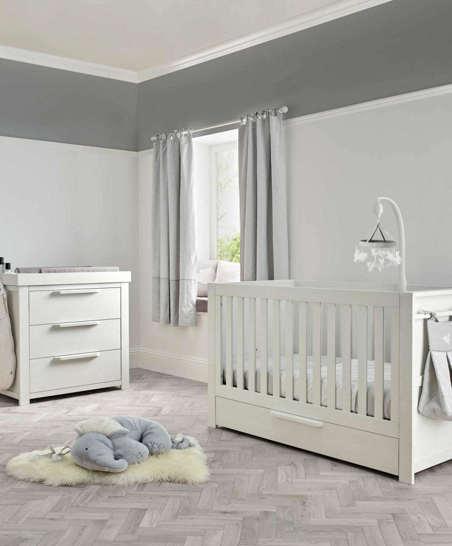 Furniture Collections * | Franklin 2 Piece Cotbed Set With Dresser & Changer White Wash Hot Selling