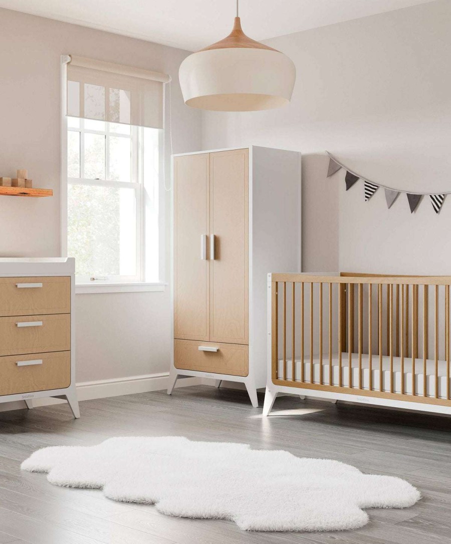 Snuzfino * | Snuzfino Cotbed, Changing Unit & Wardrobe Range White Natural Best Price